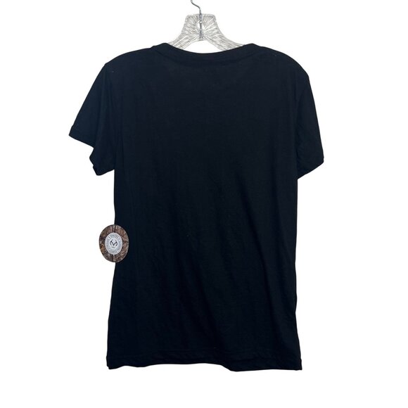 Realtree Camo Logo Short Sleeve Tshirt Womens Large Black Pink New Hunting - Picture 2 of 9